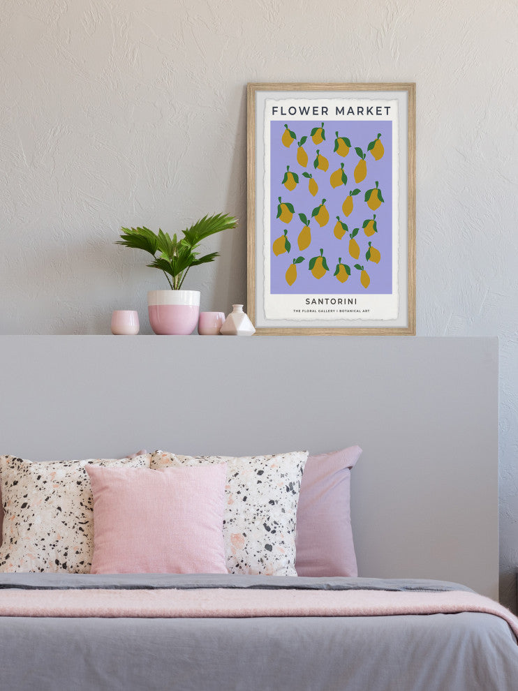 "Santorini Lemons" Framed Painting Print, 30x45