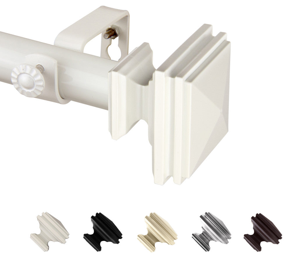 Wilson 1" Curtain Rod, White, 48-84"