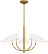 Penley Five Light Chandelier in Brushed Gold