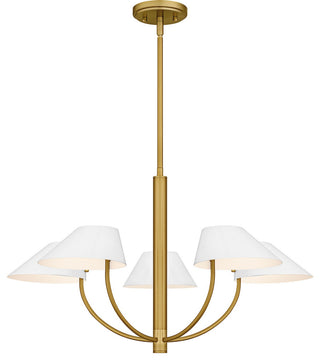 Penley Five Light Chandelier in Brushed Gold