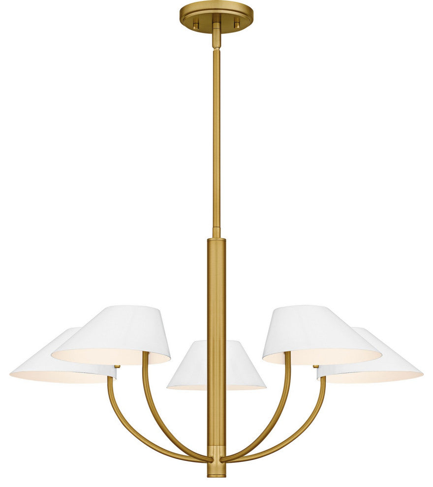 Penley Five Light Chandelier in Brushed Gold