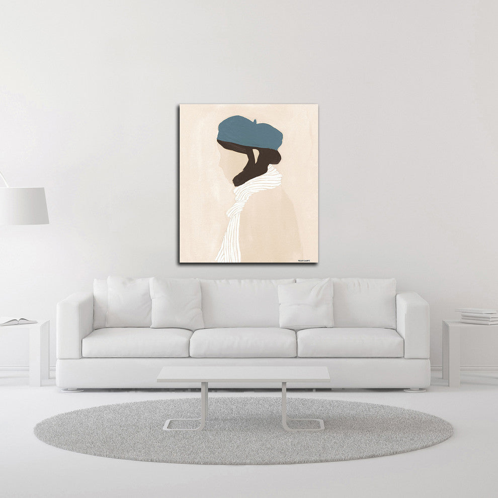 Blue Beret by Megan Galante, Print on Canvas, 28"x32"