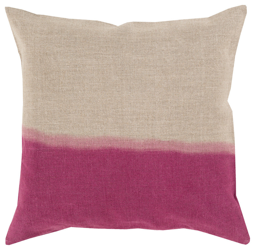 Surya Dip Dyed DD-014 20"x20" Pillow Kit, Dark Purple/Khaki