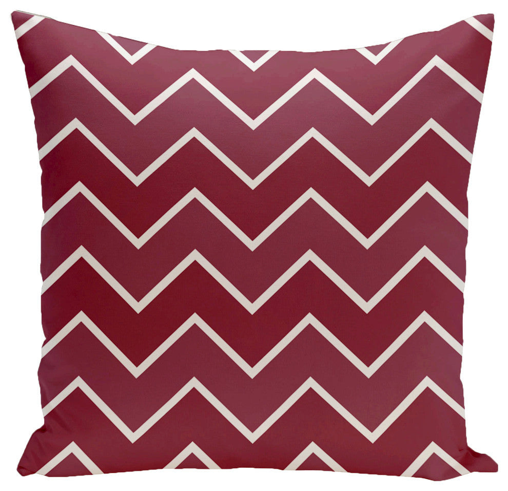 Holiday Brights Collection Geometric Pillow, Cranberry Mulled Wine, 16"x16"