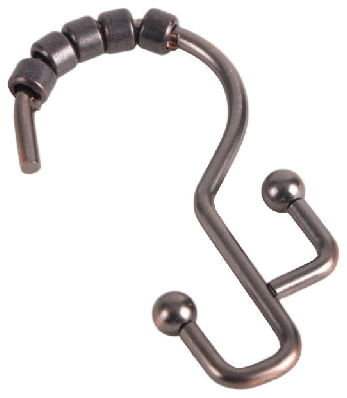 Utopia Alley Double Roller Shower Hook, Black, Oil Rubbed Bronze