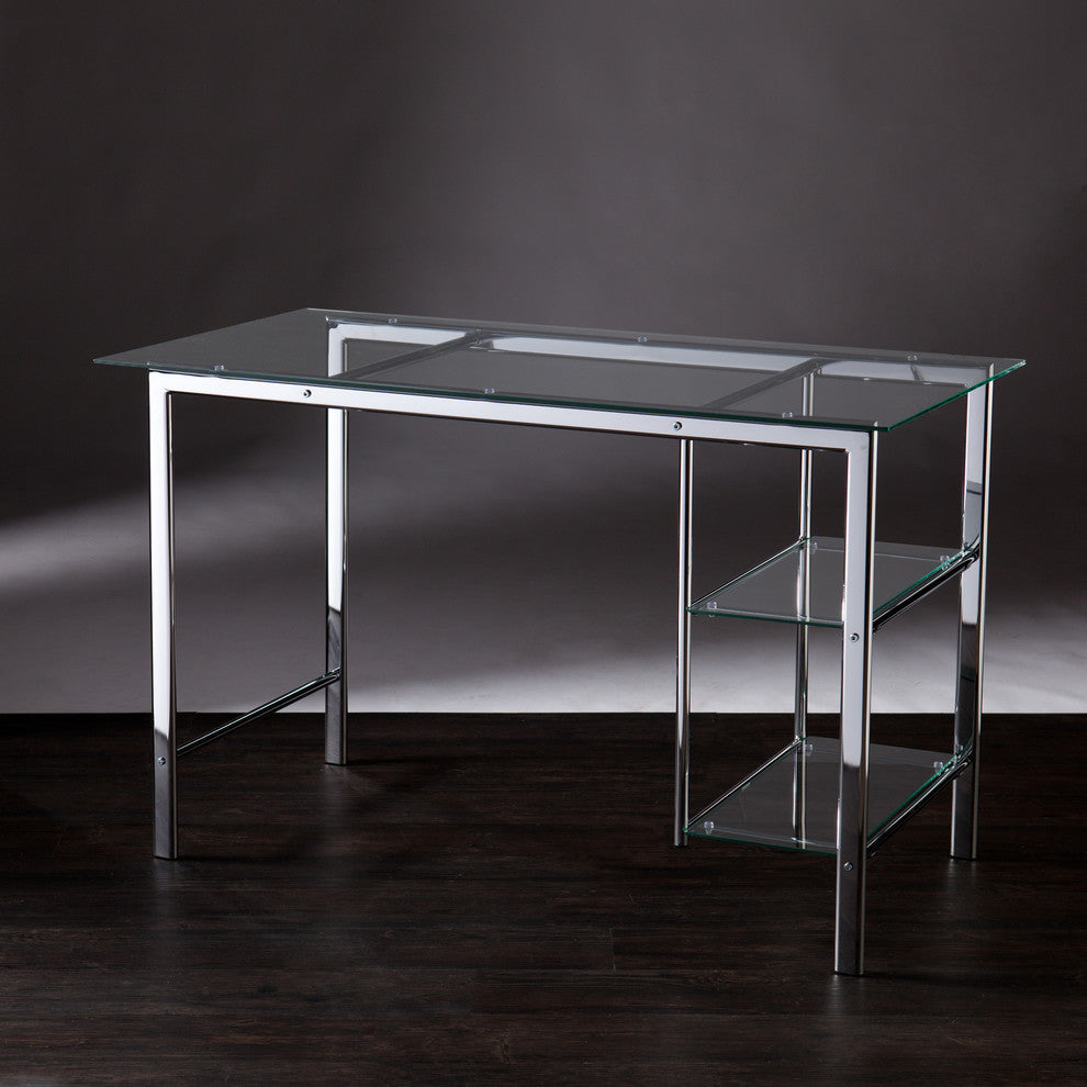 Viktor Chrome/Glass Desk