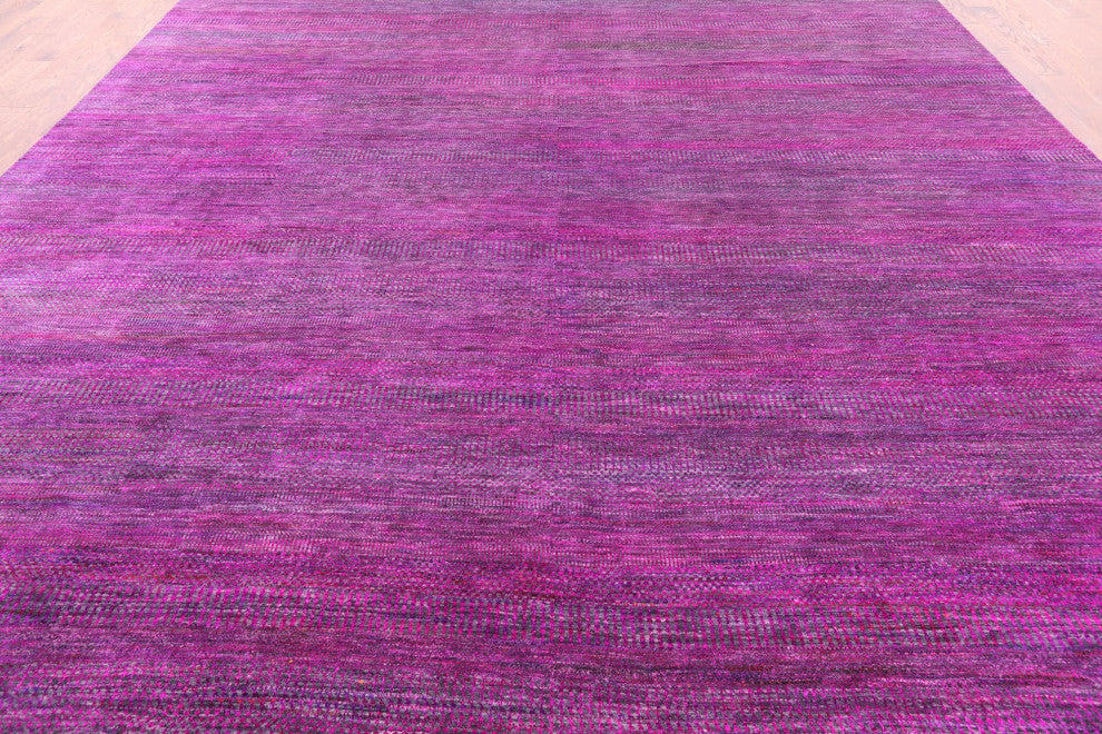 12' 2" X 15' 2" Wool and Silk Super Savannah Gabbeh Handmade Rug Q8612