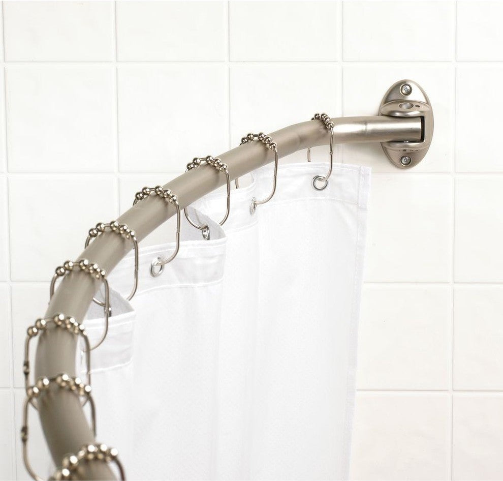 Zenith 35603BN06 NeverRust™ Aluminum Curved Shower Rod, Satin Nickel, 60"-72"