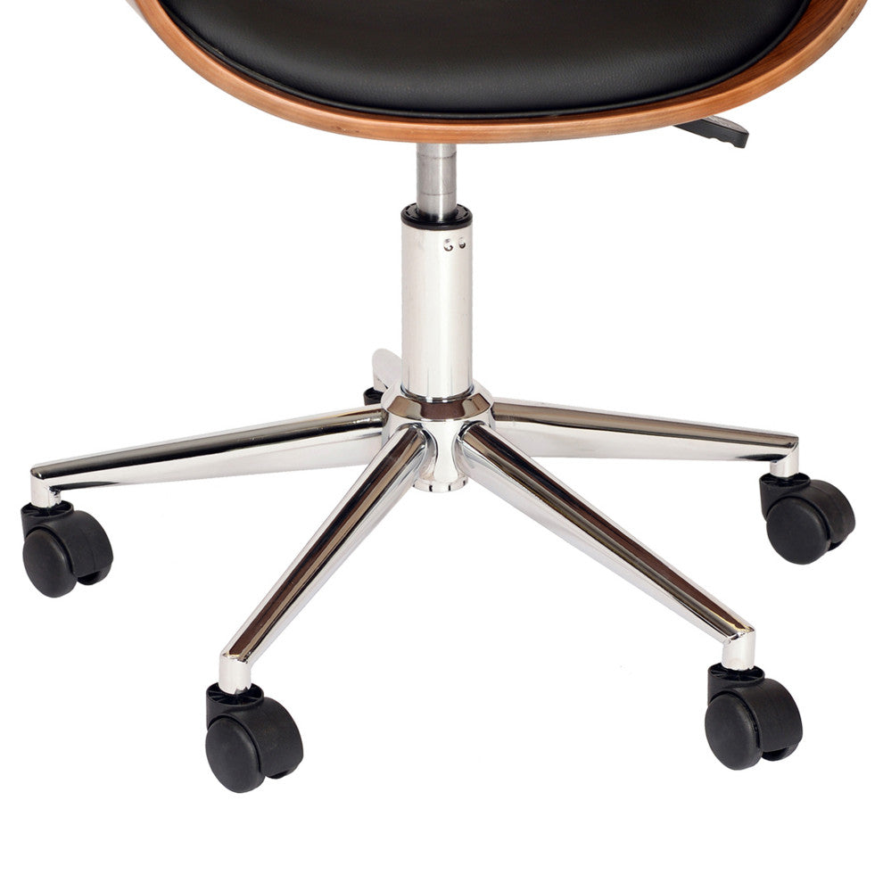 Armen Living Julian Modern Faux Leather Office Chair in Black