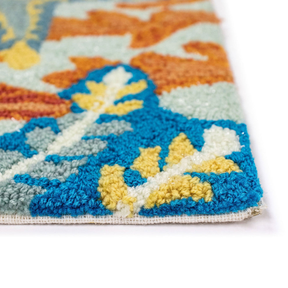 Ravella Ocean Scene Indoor/Outdoor Rug, Aqua, 2'x8'