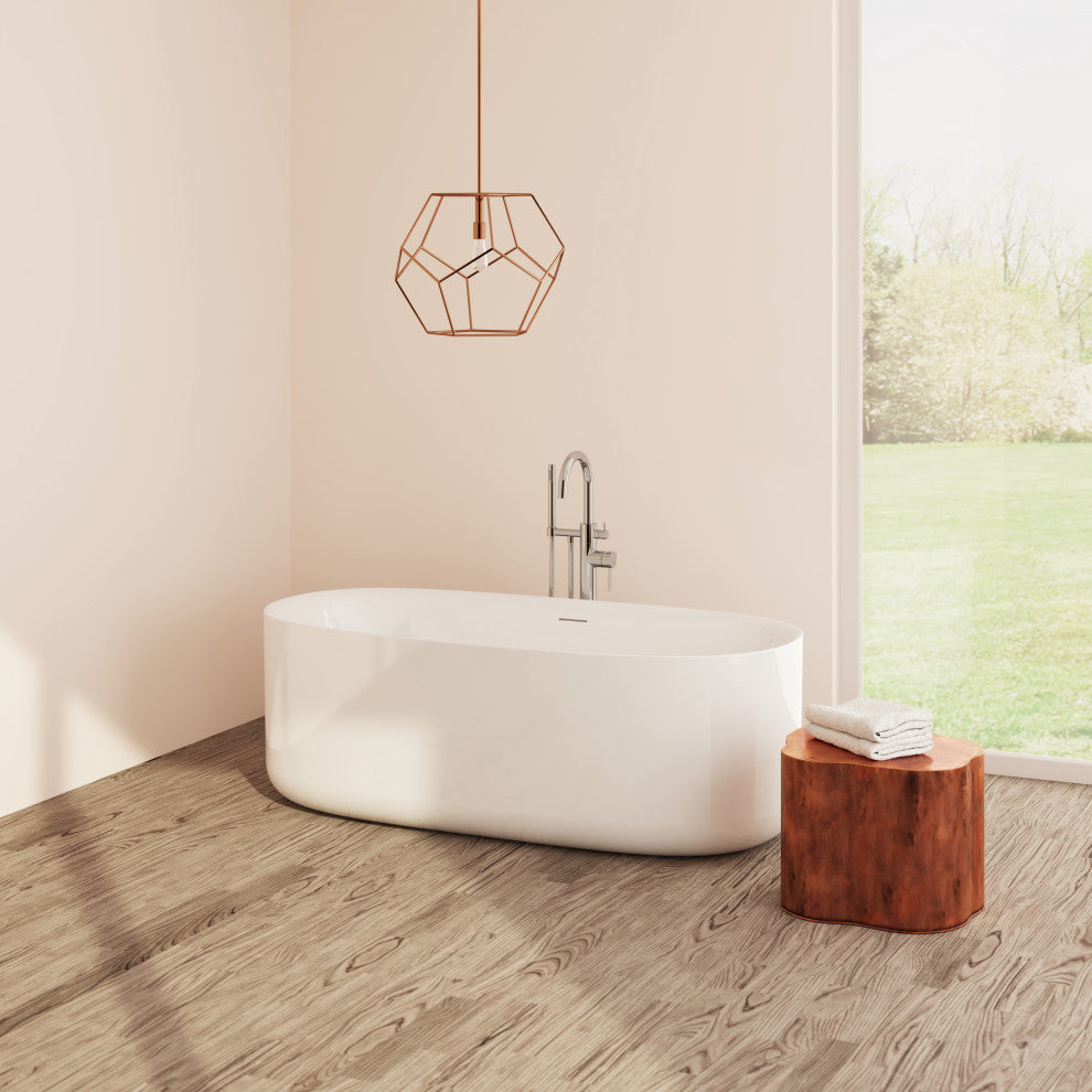Perlato Spessa 67" Freestanding Soaking Tub, White