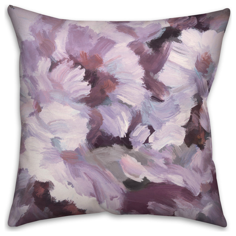 Soft Floral Abstract Lilac 16x16 Spun Poly Pillow