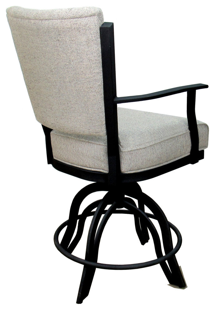 Montana Swivel Tilt Metal 30" Bar Stool or Counter 26" on A Base, Hemsath Slate - Black, 26"