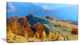 "Rural Road on Autumn Mountains" Canvas Print