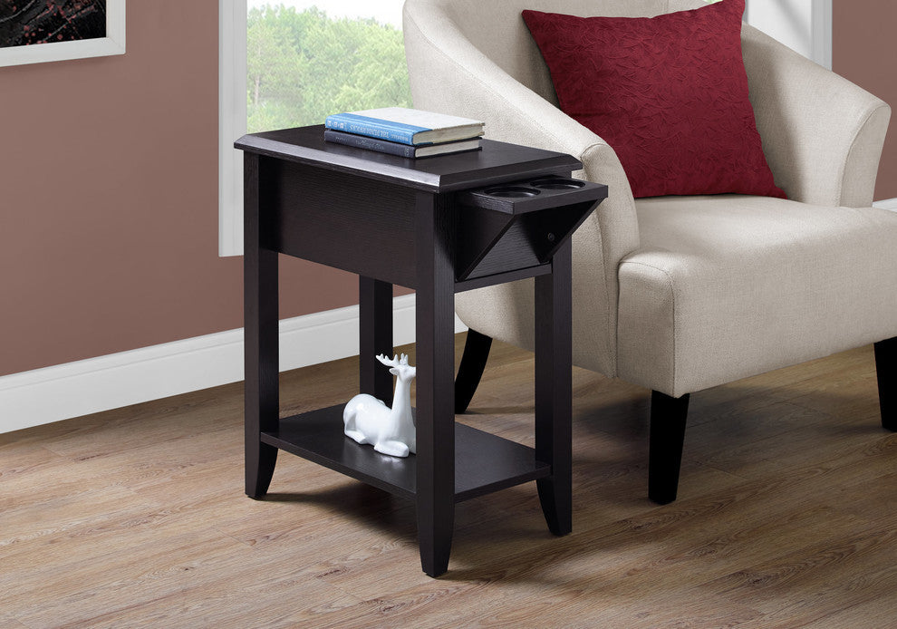 Accent Table Side End Storage Lamp Living Room Bedroom Laminate Brown
