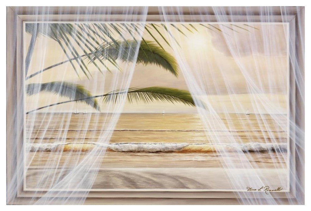 "Surf & Palm View" Digital Paper Print by Diane Romanello, 26"x18"