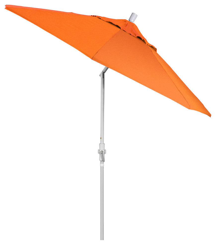 9' White Collar Tilt Lift Fiberglass Rib Aluminum Umbrella, Tuscan