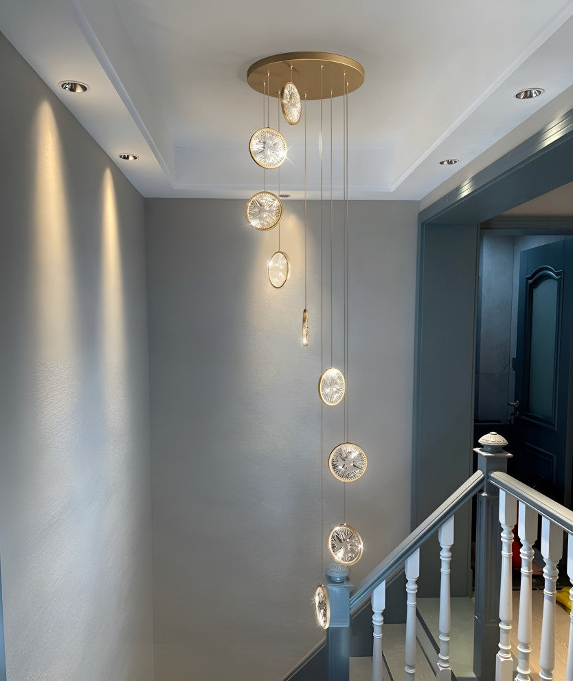 Bezaudun-les-Alpes | Gold Rings Crystal Chandelier, L9