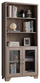 Benzara BM200680 Wooden Book Cabinet with Three Display Shelves, Taupe Brown