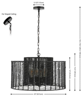 Safavieh Brynora 4 Lt 25" Pendant, Black