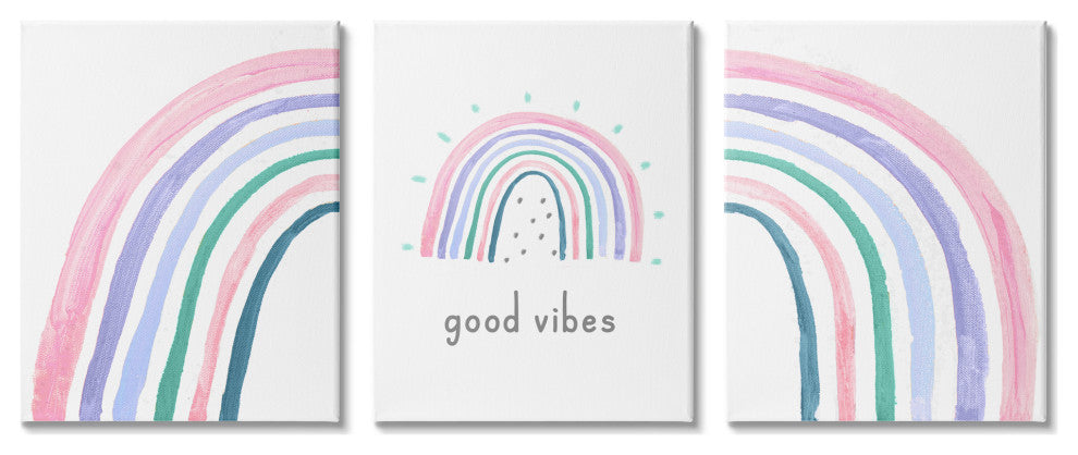 Playful Good Vibes Rainbow Pastel Pink Purple Arches,24 x 30