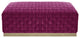 40" Fuchsia And Gold Upholstered Velvet Bench