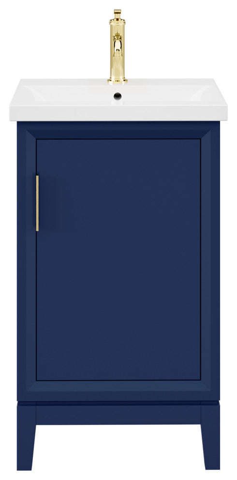 Elsa 20 In. Ceramic Sink Top Vanity in Monarch Blue with Single Faucet