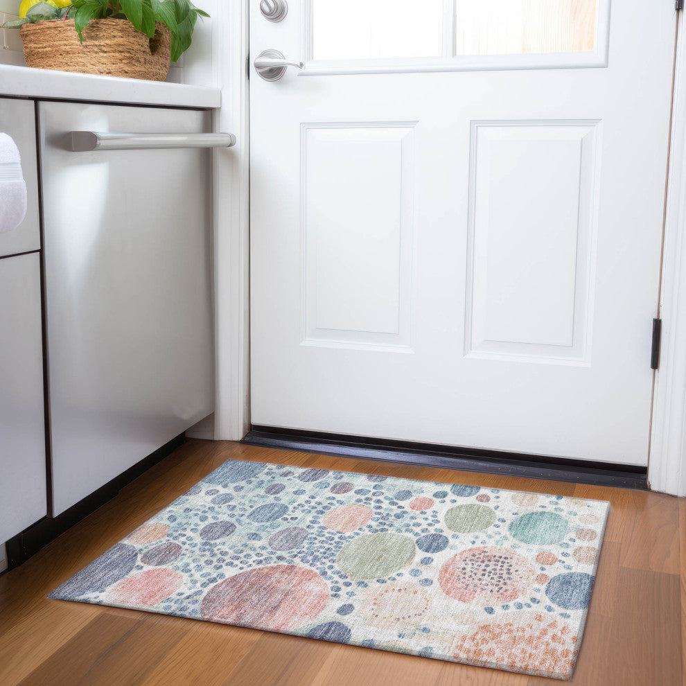 Machine Washable Indoor/Outdoor Chantille ACN1895 Denim 1'8" x 2'6" Rug