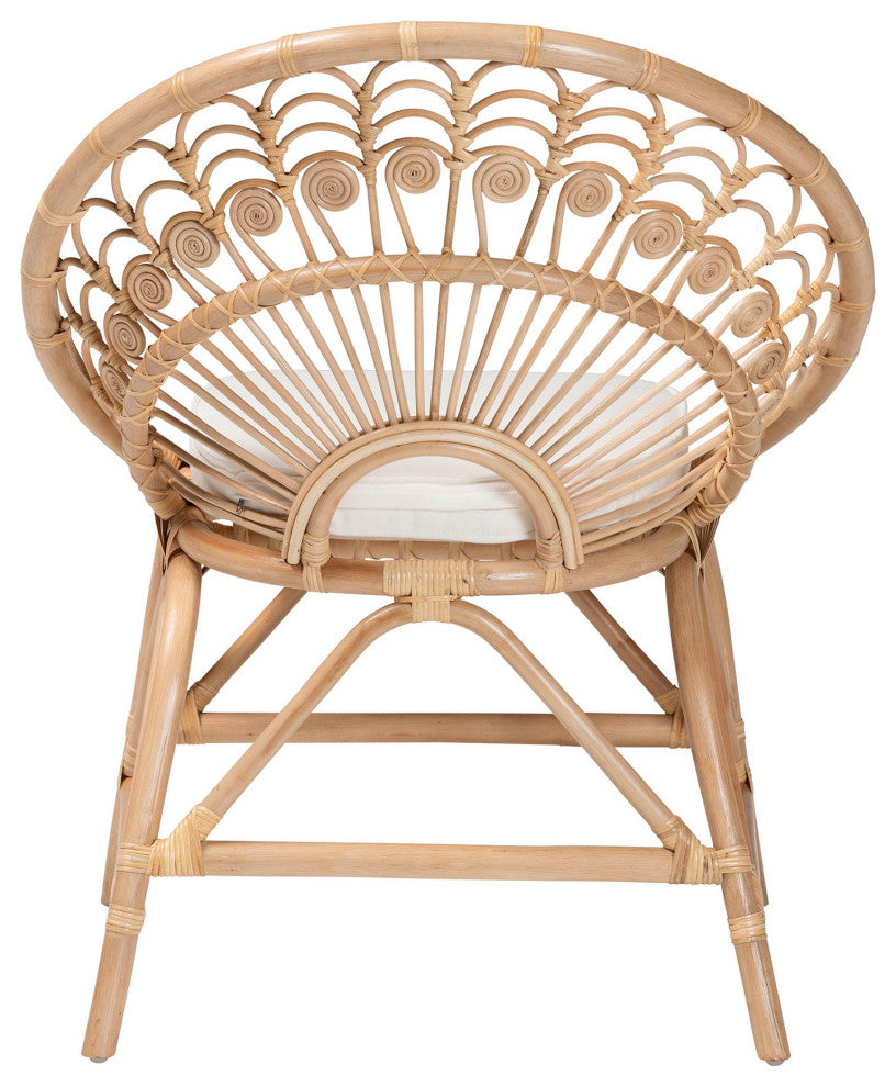 Dale Rattan Accent Chait, Natural Brown