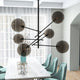 Javier 6 Light Black Metal and Glass Sputnik Chandelier