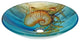 Tempered Glass 1/2" Thick, 17.7" Diameter, 4.3" With Chrome Pop-Up Drain