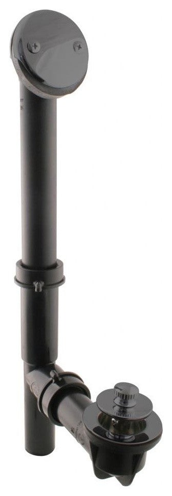 Black 1.5" Tubular Twist & Close Bath Waste In Powder Coated Flat Black, Black