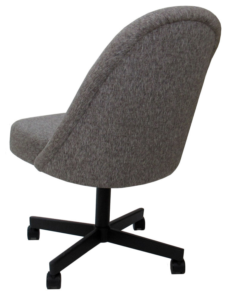 M-235 Swivel Metal Dining Caster Chair, Mojave Grey - Black