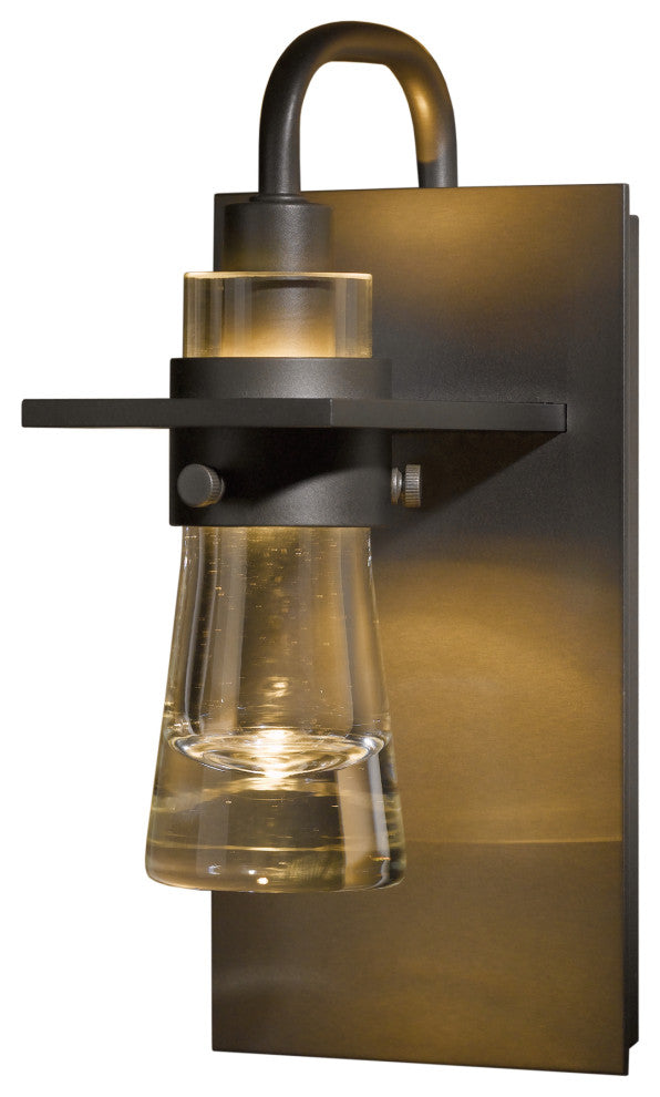 Erlenmeyer Sconce, Dark Smoke Finish, Clear Glass