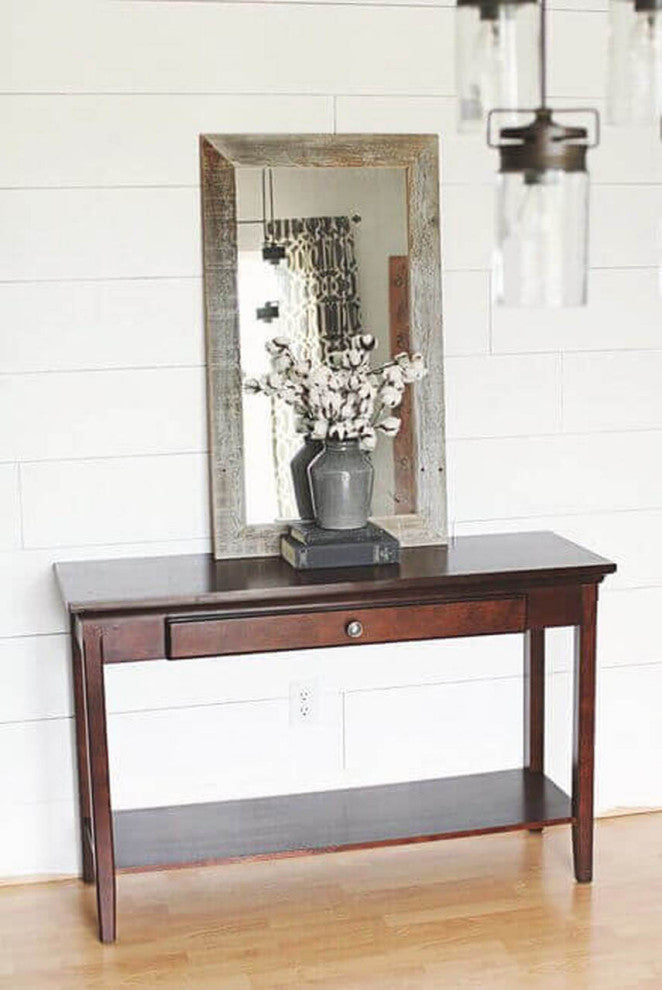 Rustic Mirror, Homestead Flat Barnwood Mirror, 30"x36"