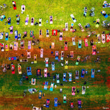 "Group Yoga" Painting Print on Wrapped Canvas, 32"x32"