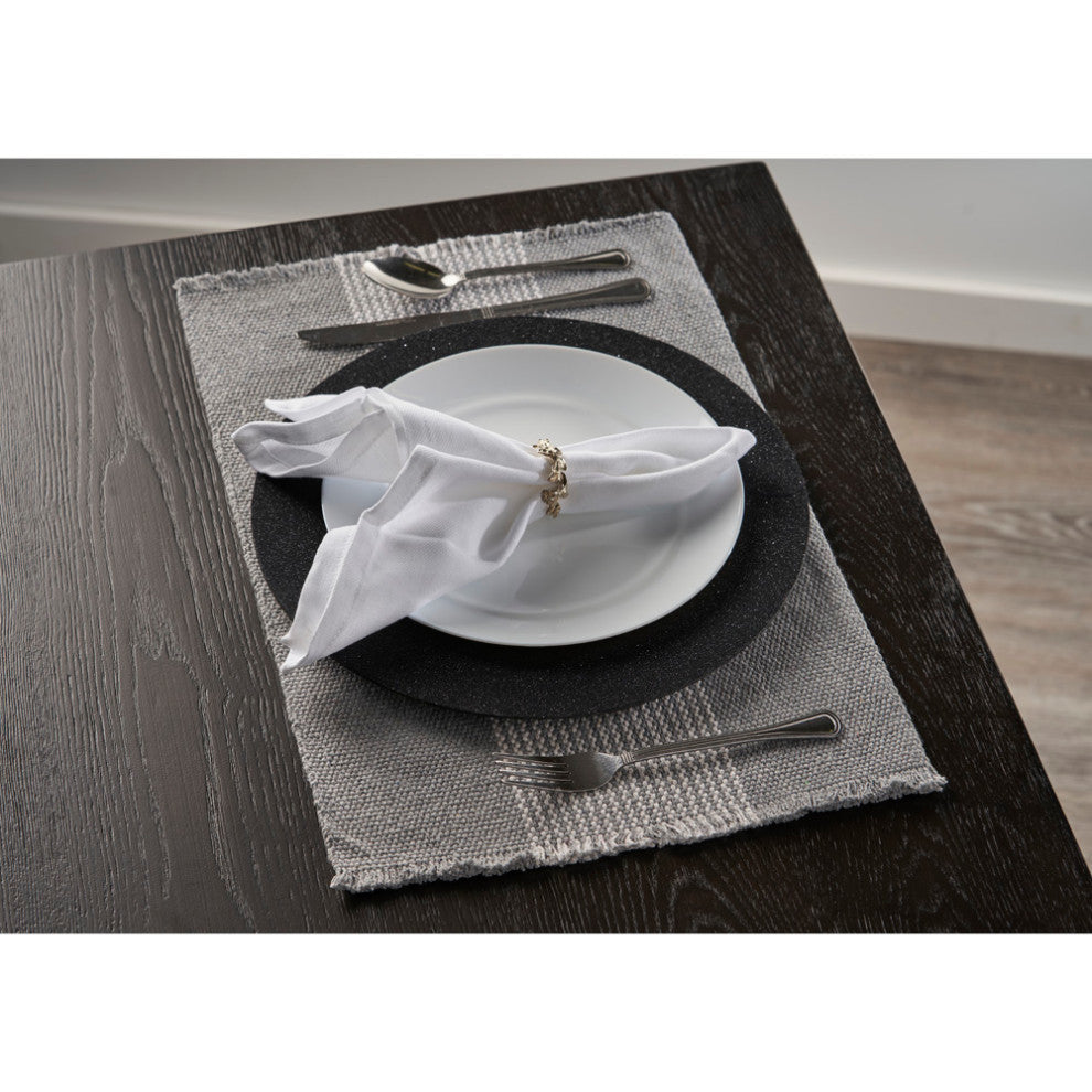Bold Striped Place Mat, Gray/White