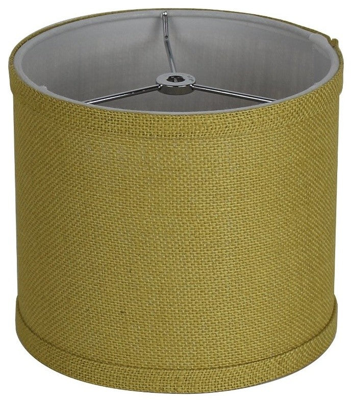 Classic Drum Burlap Lampshades, Mustard Yellow, 8"
