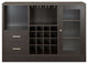 47" Espresso Solid Wood Frame With Five Shelves And Two Drawers