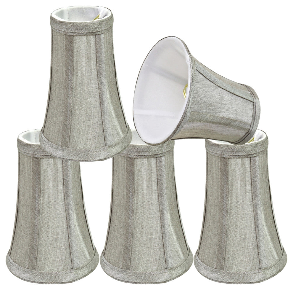 30246-5 Small Bell  Chandelier Clip On Lamp Shade Silver Gray 2 1/2"x4"x5"