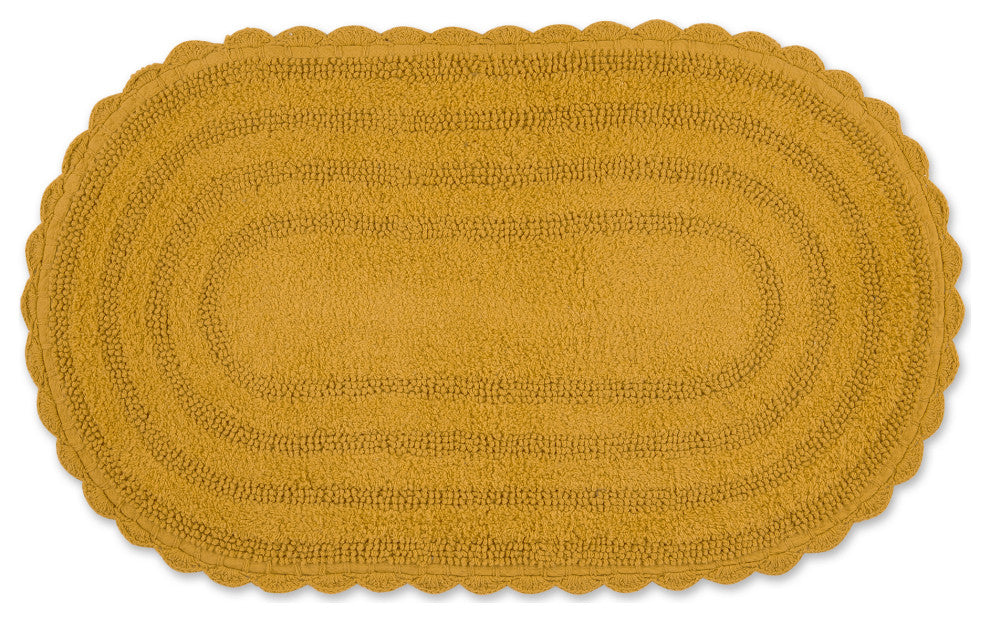 Honey Gold Large Oval Crochet Bath Mat