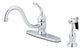 Kingston Brass Single-Handle Kitchen Faucet With Brass Sprayer, Polished Chrome