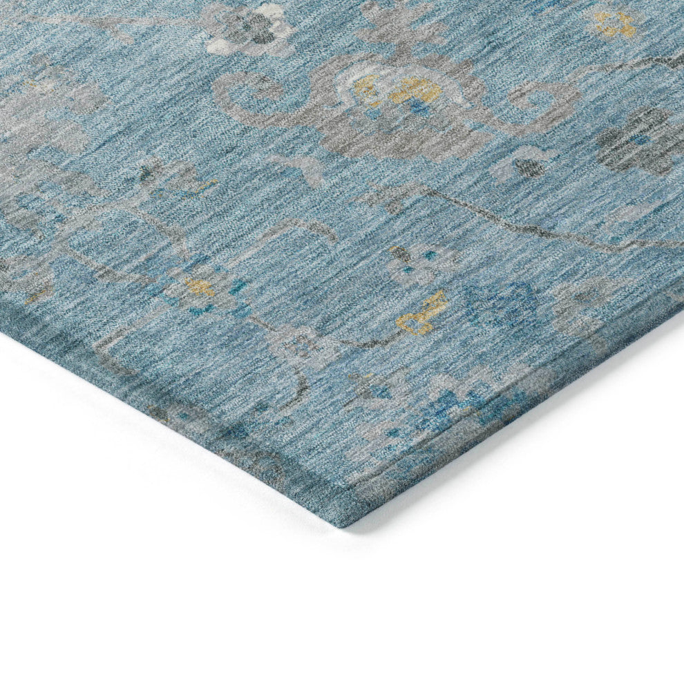 Machine Washable Indoor/Outdoor Chantille ACN1373 Teal 8' x 10' Rug