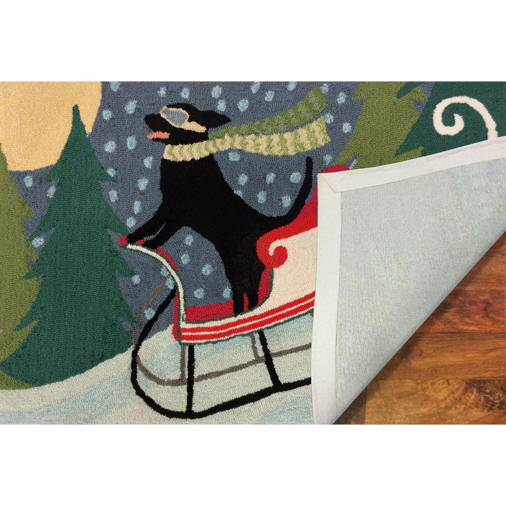 Frontporch Sledding Dog Indoor/Outdoor Rug Multi 2'6x4'