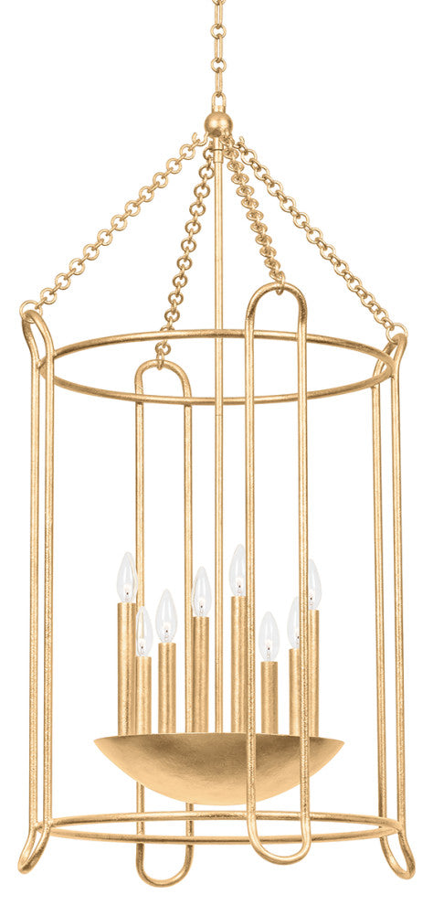 8-Light Lantern, Vintage Gold Leaf