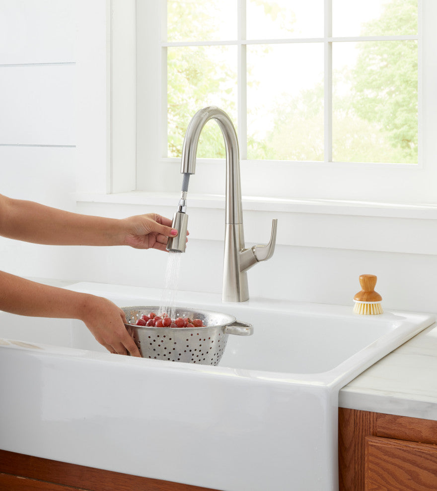 Vaughn Single Handle Pull-Down Kitchen Faucet, Stainless Steel