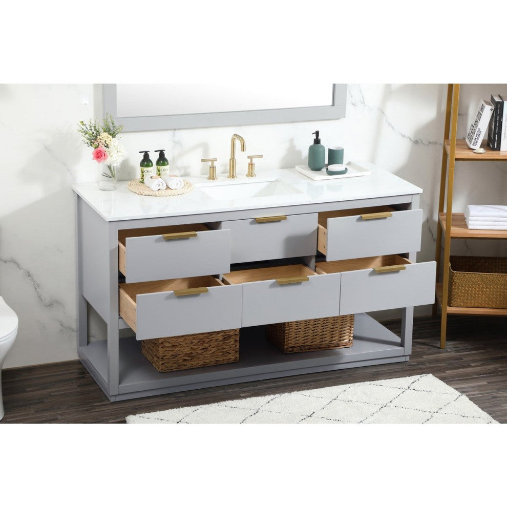 Elegant Decor Larkin Bathroom Vanity Grey