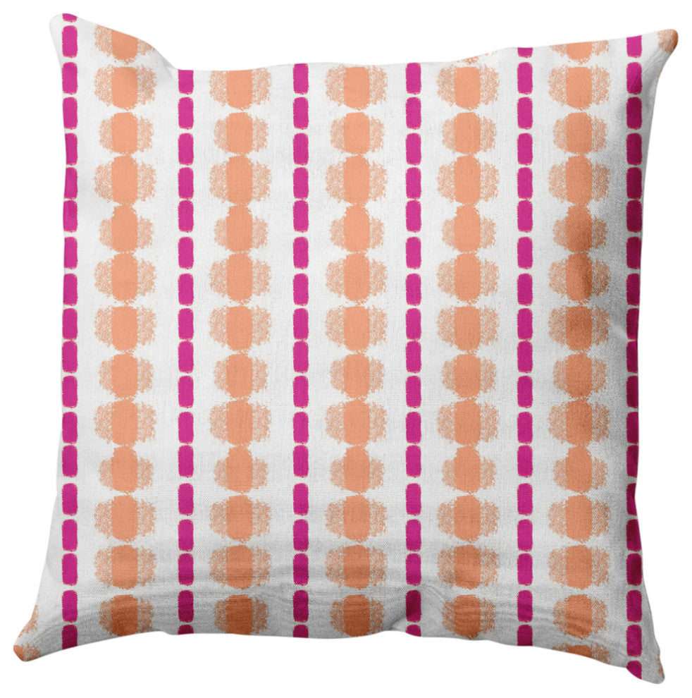 Watercolor Stripe Decorative Throw Pillow, Orange-Orchid, 26"x26"