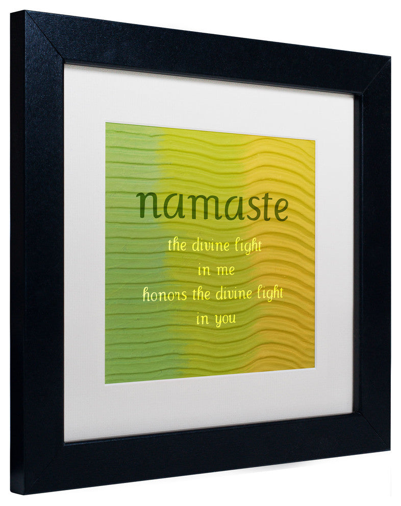 'Namaste' Matted Framed Canvas Art by Michelle Calkins