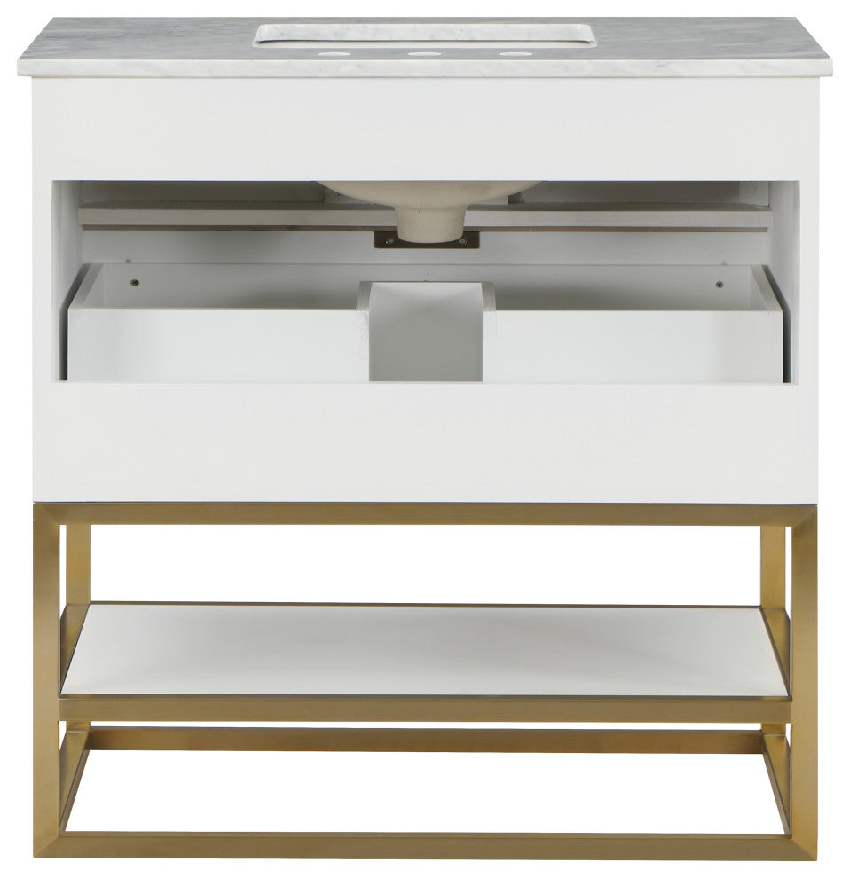 Monad Bathroom Vanity, White, 36" Wide